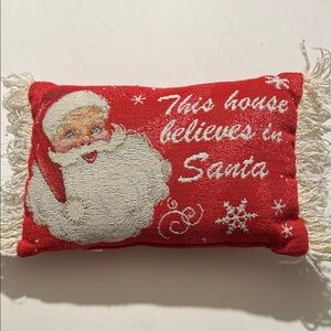 Festive Red Santa Decorative Pillow